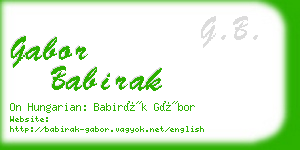 gabor babirak business card